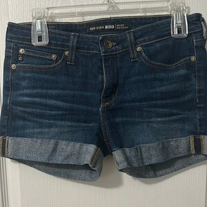 Big Star Blue Jean Shorts Size 28 Cuffed Hem Stretch